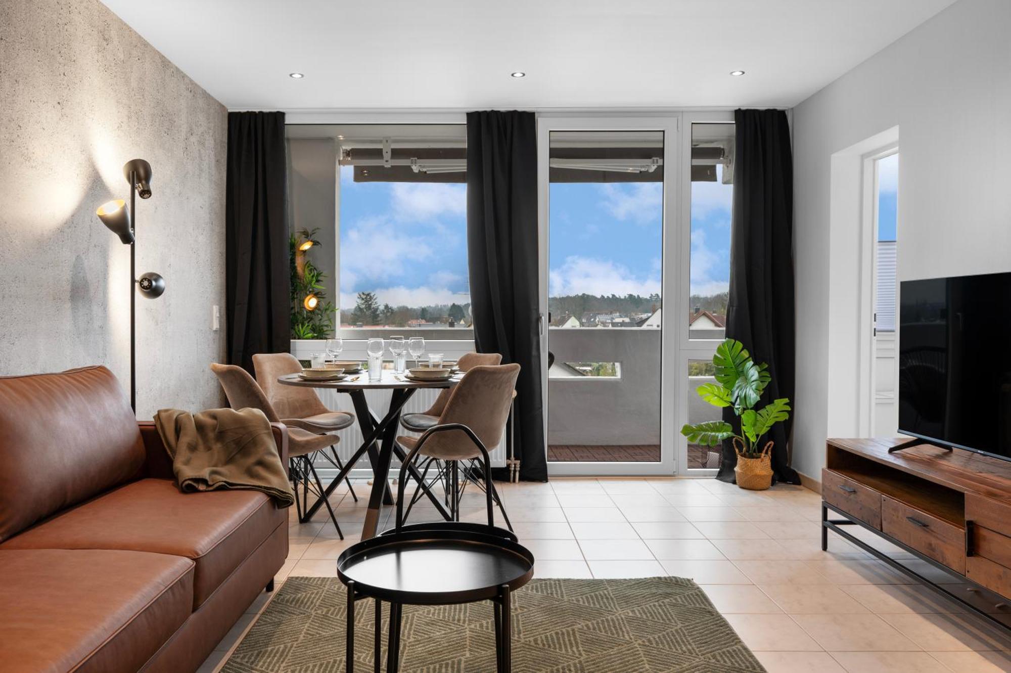 Urban Jungle Industrial Parkplatz Balkon Business Apartment Dreieich Luaran gambar